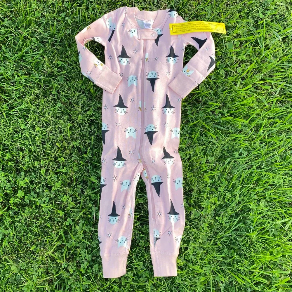 NWT Hanna Andersson Infant Organic Cotton Magic Cats Halloween Zip Sleeper